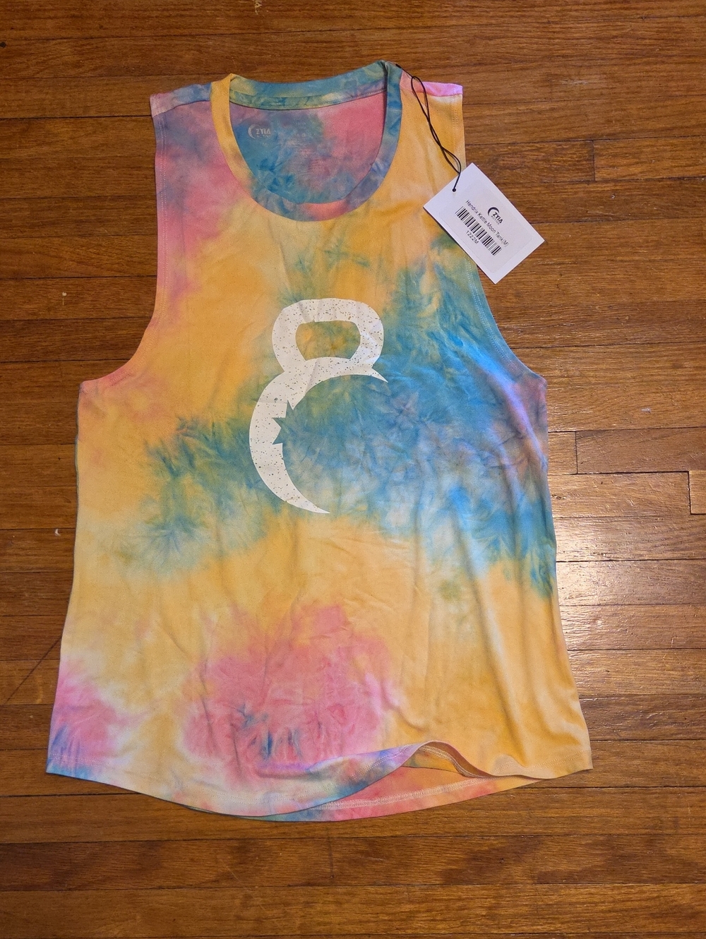 ZYIA Tie-Dye Muscle Tank in Yellow, Blue & Pink